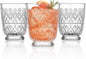 Set of 4 Whiskey Glasses Vintage Textured Hobnail Double Old Fashioned Drinkng by MosJos