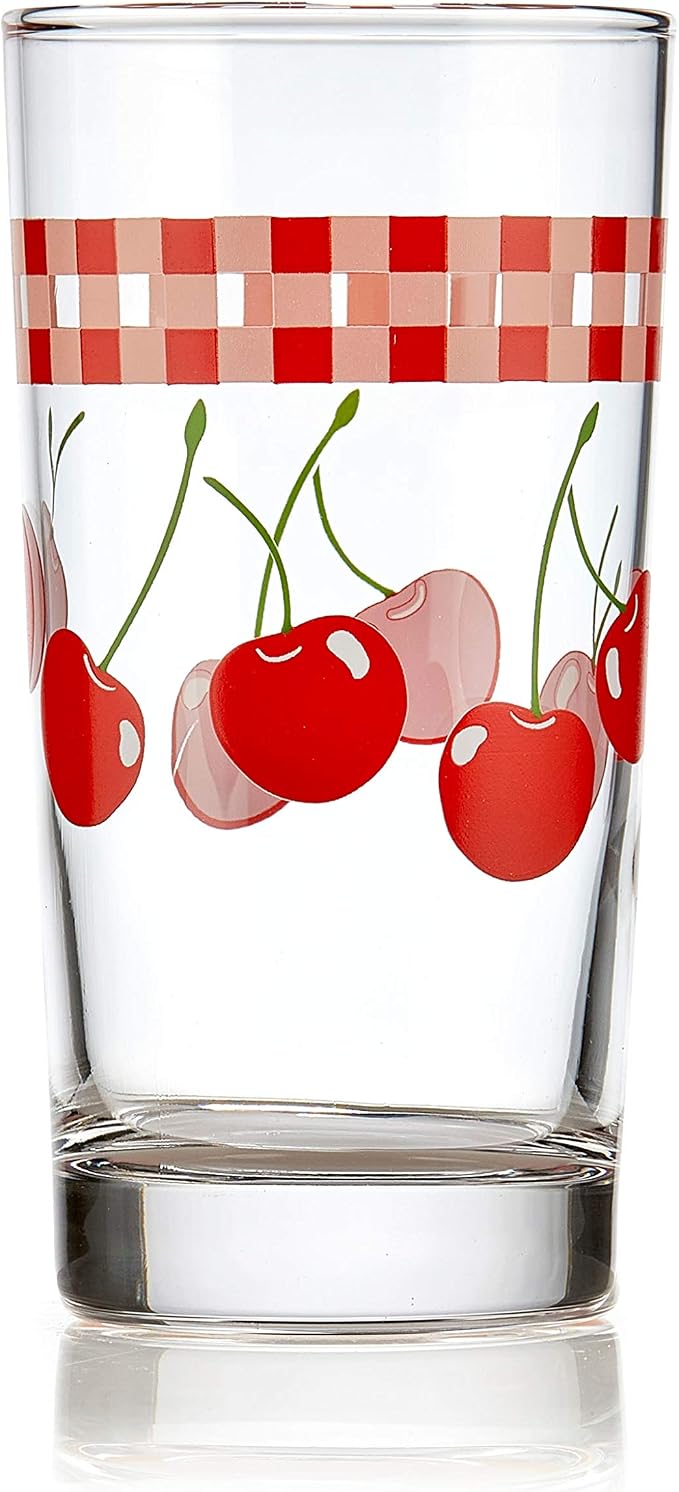 Libbey Vintage Juice Drinking Glasses Set of 4, Retro Fruit Design Glass Cups - Image 8