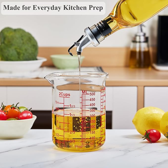 Ackers BORO3.3 High Borosilicate Glass Measuring Cup, Handleless Beaker - Image 3