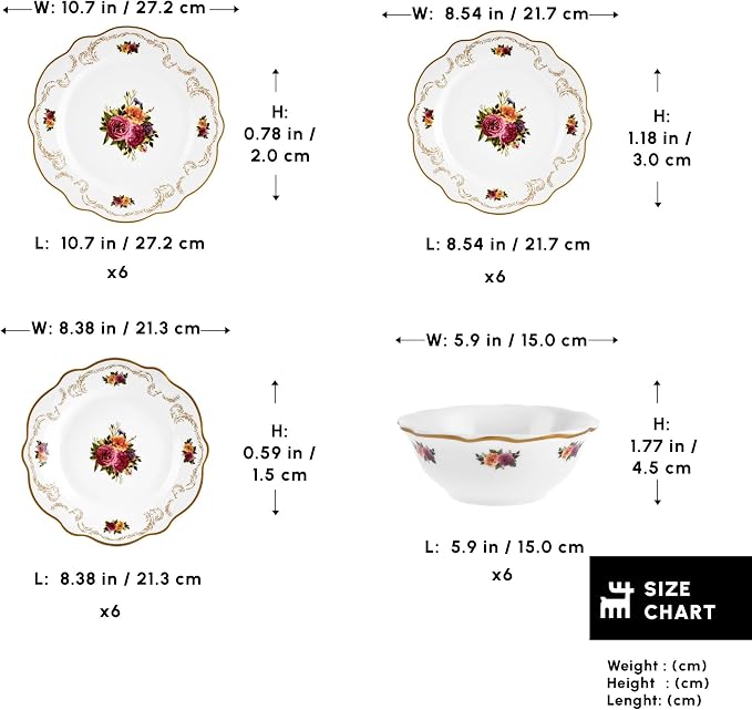 Karaca Forever Bone China Antique 24-Piece Dinner Set - Image 2