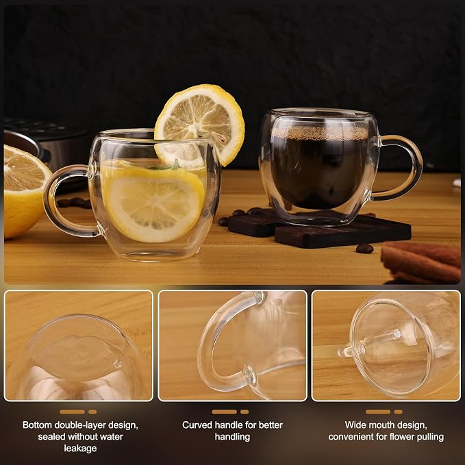 Espresso Cups Set of 4 with Handle, 2.5oz Expresso Coffee Cup, Small Expresso - Image 5