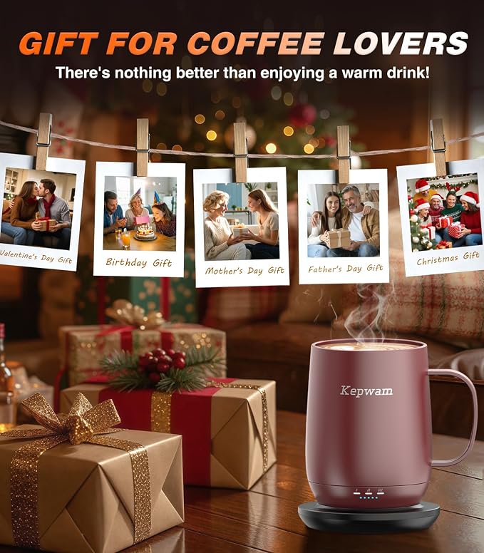 Kepwam Self-Heating Coffee Mug T2, 16oz Electric Heated Mug Hot Up to 149℉ | No - Image 7