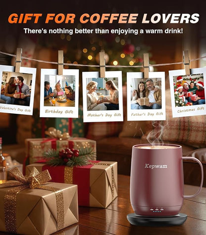 Kepwam Self-Heating Coffee Mug T2, 16oz Electric Heated Mug Hot Up to 149℉ | No - Image 7