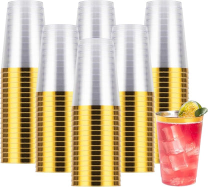 Goodluck 200PCS 12oz Gold Plastic Cups by GoodLuck
