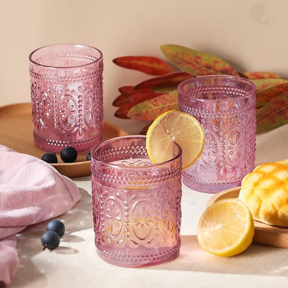 Darlion Vintage Glassware, 10oz Pink Glass Cups | Food Grade Glass, Lead-Free - Image 5
