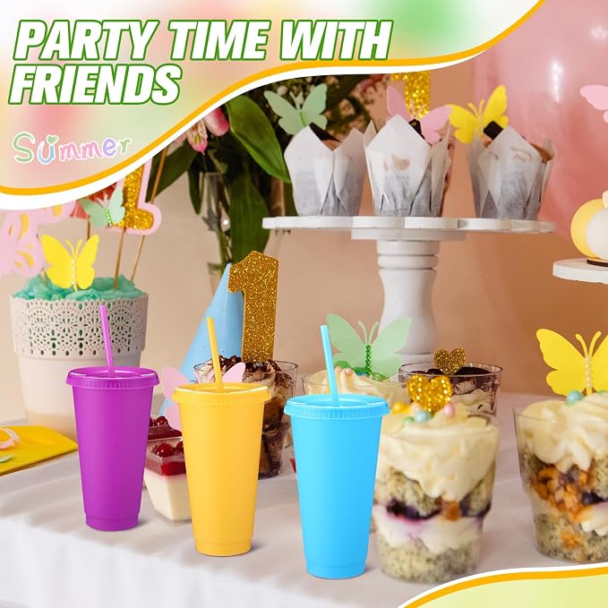 Honeydak 30 Pack Tumbler with Straw and Lid Bulk Cups - Image 3