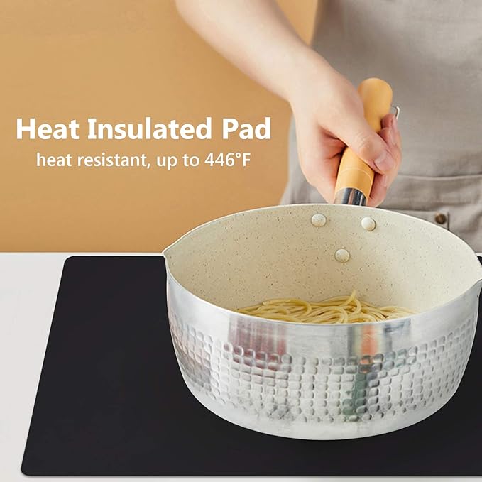 Gartful Extra Large Silicone Mats for Countertop, 28" by 20" Multipurpose Mat, Counter Table Protector, Desk Saver Pad, Placemat Nonstick Nonskid Heat-Resistant Pad, Black, 2PCS