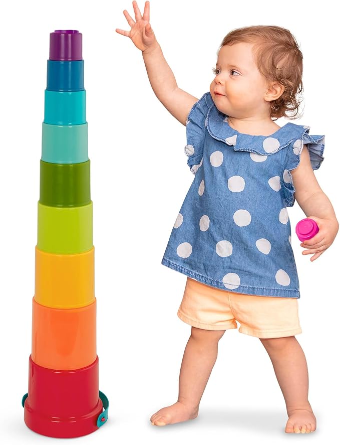 Battat Stacking Cups, Stack Up Cups Nesting Toy Set, 10 Pieces, Toddler | 9 by Battat