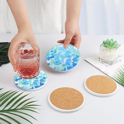 2 Pack Ceramic Coasters for Drinks – Absorbent Stone Coaster - Image 5
