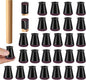 32 Pcs Chair Leg Protectors for Hardwood Floors, Silicone Felt Furniture Leg Cover Pad for Protecting Floors from Scratches and Noise, Smooth Moving，Black X-Small(Fit Round Diameter：1/2" to 5/16")