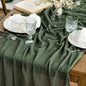 Artoid Mode Boho Cheesecloth Gauze Forest Green Wedding Table Runner, 160 Inch by ArtoidMode