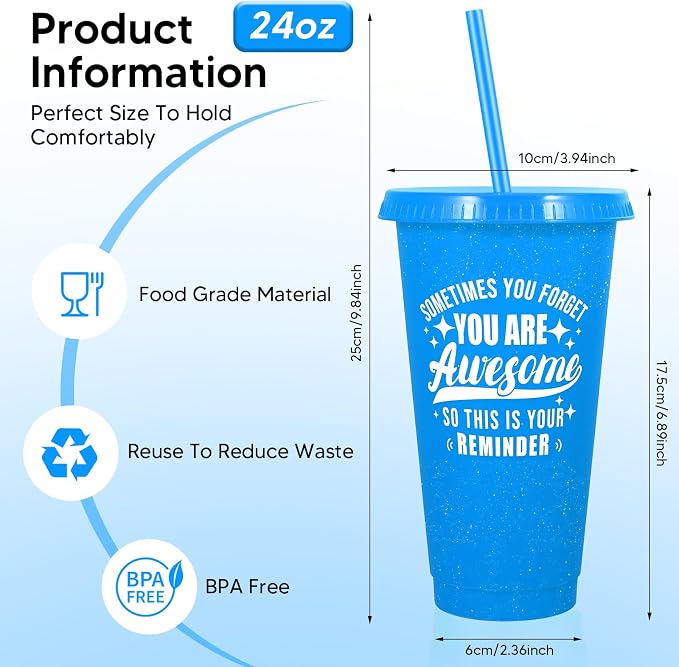 24 Pack Plastic Tumblers with Lids and Straws, Sometime You Forget You Are - Image 4