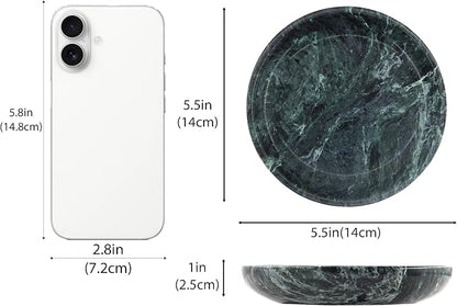 Small Natural Marble Jewelry Tray Key Plate Holder Dish Trinket Decor Catch All - Image 2