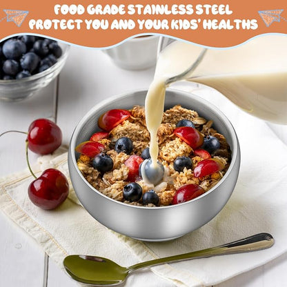 TeamFar Stainless Steel Bowls for Kids, 12oz Baby Toddler Bowls Set of 6 | - Image 6
