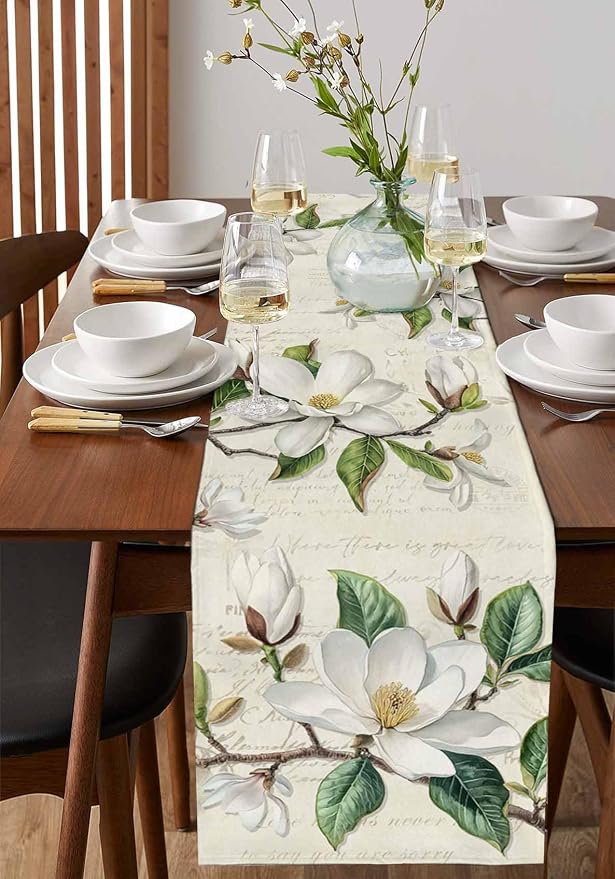 Vintage Floral Spring Table Runners 72 Inches Long, Rustic Botanical Table - Image 2