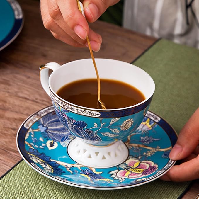 ACMLIFE Bone China Tea Cups, Tea Cup and Saucer Set - Image 6