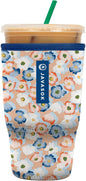 Sok It JavaSok Iced Coffee & Cold Soda Insulated Neoprene Cup Sleeve (Garden Party, Large: 30-32oz)