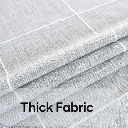 Farmhouse Table Cloth for Rectangle Tables Gray Plaid Boho Tablecloth Heavy Duty Cotton Linen Blend Washable & Wrinkle Resistant Rustic Table Cover for Outdoor Kitchen Dining (52x120 Inch)