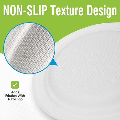 Small Paper Dessert Plates 6 Inch Disposable Biodegradable Compostable Appetizer Plates for Party, Dinner, Cake, Snacks (100 Pack, Heavy Duty Eco-Friendly Elegant White)