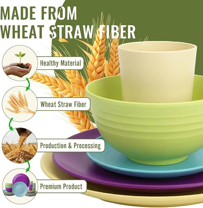 Kitchen Wheat Straw Dinnerware Set | Service - Image 9