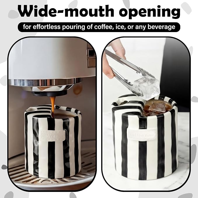 1 Pack Ceramic Coffee Mug with Sip Hole Espresso Cup 10oz with Straws Retro - Image 5