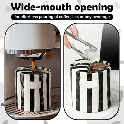 1 Pack Ceramic Coffee Mug with Sip Hole Espresso Cup 10oz with Straws Retro - Image 5