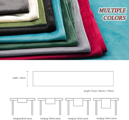 BALCONY & FALCON Table Runner Velvet Emerald Green 14"x51" | Elegant, Fall Decor - Image 5