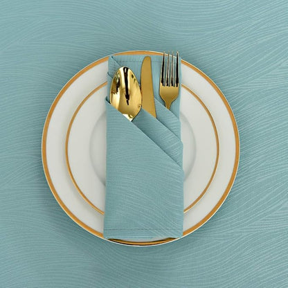 maxmill Jacquard Cloth Napkins 20 x 20 Inch with Hemmed Edges Swirl Pattern Soft Comfortable and Luxury Serviette for Family Dinners Weddings Parties and Banquets Set of 4 Turquoise