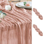 Cheesecloth Table Runner Dusty Pink 10FT Boho Gauze, 2 Pack | 120 Inch Cheese by Wokceer