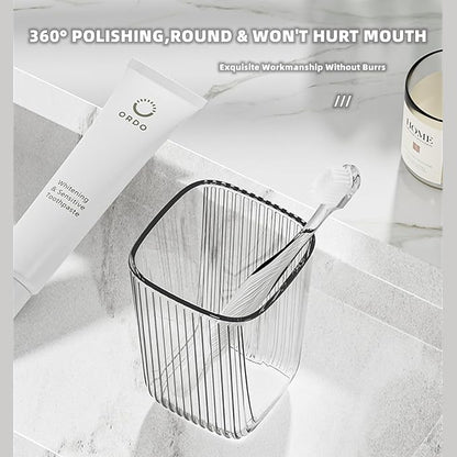 Chchmu Bathroom Toothbrush Cup 2 Pcs Minimalist Tumbler Cup Unbreakable - Image 3