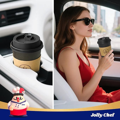 JOLLY CHEF 16 oz Coffee Cups-100 Pack, Disposable Black Hot Paper Cups - Image 6