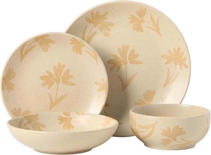 Gibson Home Admiral Hall Plates and Bowls Set, 16-Piece Floral Dinnerware Set - Image 9