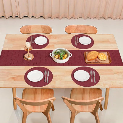 Table Runner 72 Inches Long, Vinyl Woven Heatproof Table Runners | Washable - Image 8