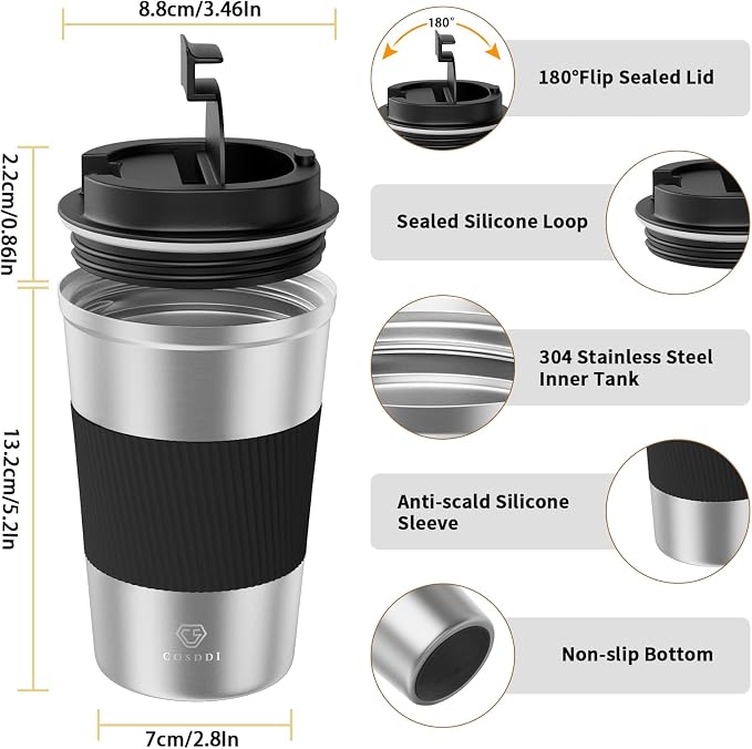 CS COSDDI 12 oz Stainless Steel Vacuum Insulated Tumbler - Image 2