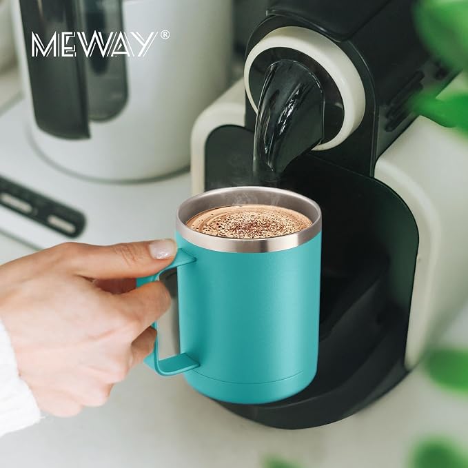 MEWAY 12oz Coffee Mug With Handle 4 Pack Bulk, Stainless Steel Insulated Travel - Image 7