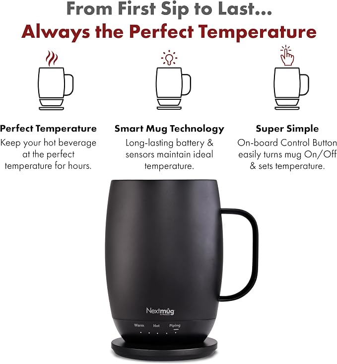 Nextmug Plus - Temperature-Controlled, Self-Heating Coffee Mug | – No App - Image 3