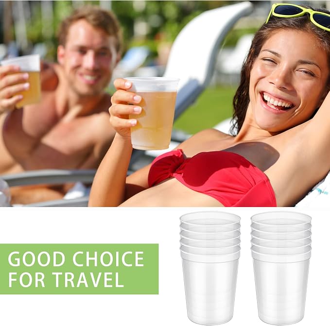 Yungyan 300 Pack 16 oz Stadium Cups Reusable Plastic Cups Blank Drink Stadium - Image 3