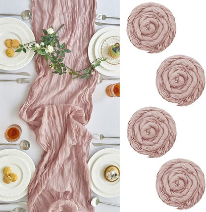 IVAPUPU Dusty Pink Table Runner 120 Inches by IVAPUPU