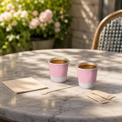 4 oz Light Pink Paper Coffee Cup - Image 4