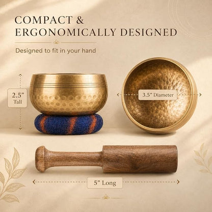 Handcrafted Tibetan Singing Bowl Set – 3.5” Sound Bowl - Image 7