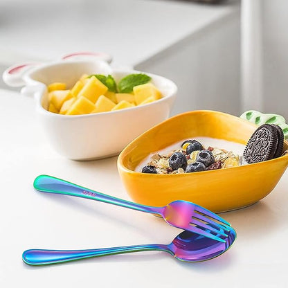 LIANYU 9-Piece Rainbow Kids Silverware Set, Stainless Steel Toddler Utensils - Image 6
