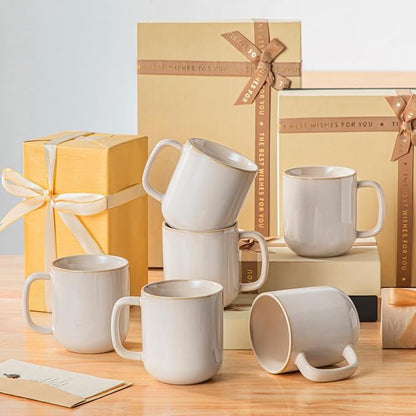 vancasso 16 oz Coffee Mugs Set of 6, Large Ceramic Mug - Image 7