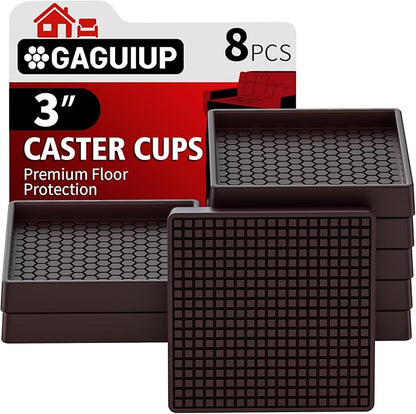 Non Slip Furniture Pads Square, Anti Skid Caster Cups, Anti Slip Furniture by GAGUIUP