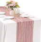 Dusty Pink 10FT Cheesecloth Table Runner Boho Gauze Fabric Table Runner Rustic by JALANCY