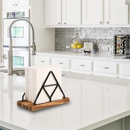 Wooden Napkin Storage, 1 Pack Black Table Napkin Holder - Image 8