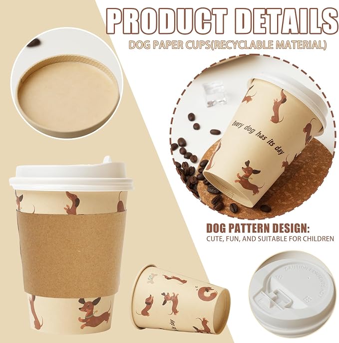 25 Pack 12 oz Disposable Cups Paper Coffee Cups - Image 3