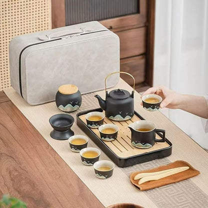 Chinese Gongfu Tea Set tea kit, Tea Gift sets, 15-Piece Ceramic Tea Service - Image 3