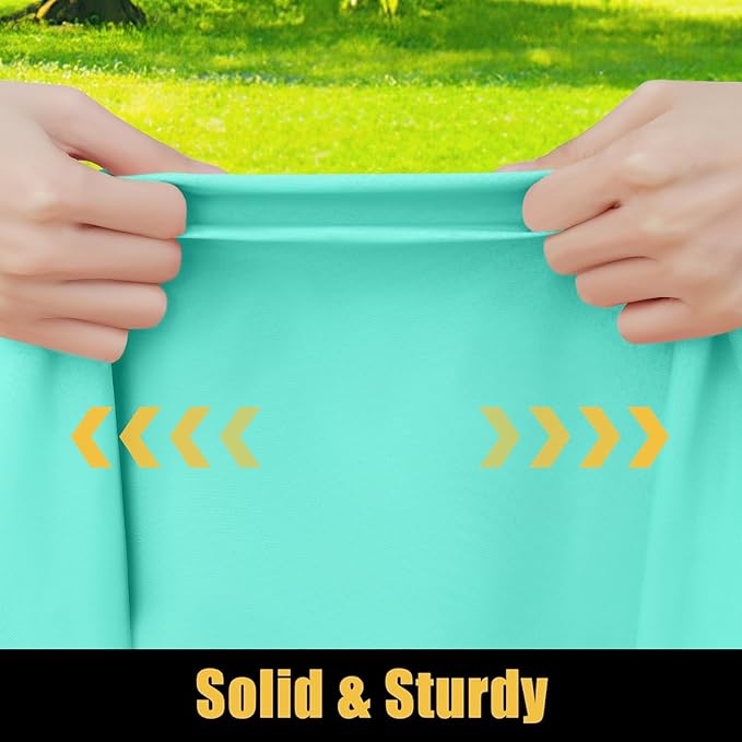 Smiry Rectangle Picnic Table Cloth, Waterproof Elastic Fitted Tablecloths for 8 Foot Tables, Washable Polyester Table Cover for Camping, Indoor and Outdoor (Aqua, 30"x96")