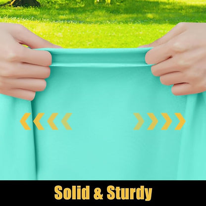 Smiry Rectangle Picnic Table Cloth, Waterproof Elastic Fitted Tablecloths for 8 Foot Tables, Washable Polyester Table Cover for Camping, Indoor and Outdoor (Aqua, 30"x96")
