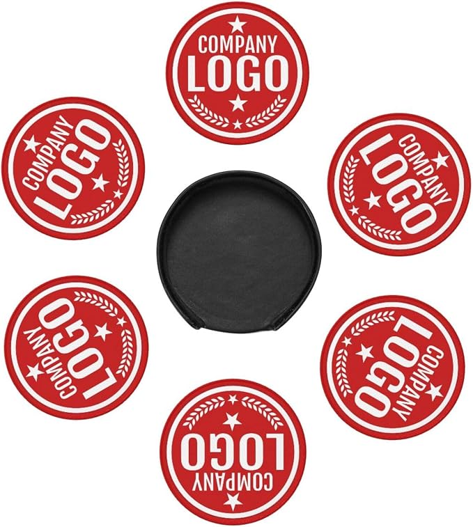 Custom Leather Coasters with Logo - Image 7